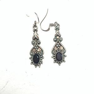 Sterling silver & Garnet dangle earrings